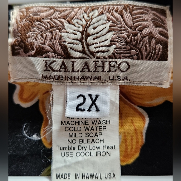 Kalaheo Hawaiian Men 2X Short Sleeve Shirt WWII  Airplane Bomber Floral Women - Picture 7 of 12